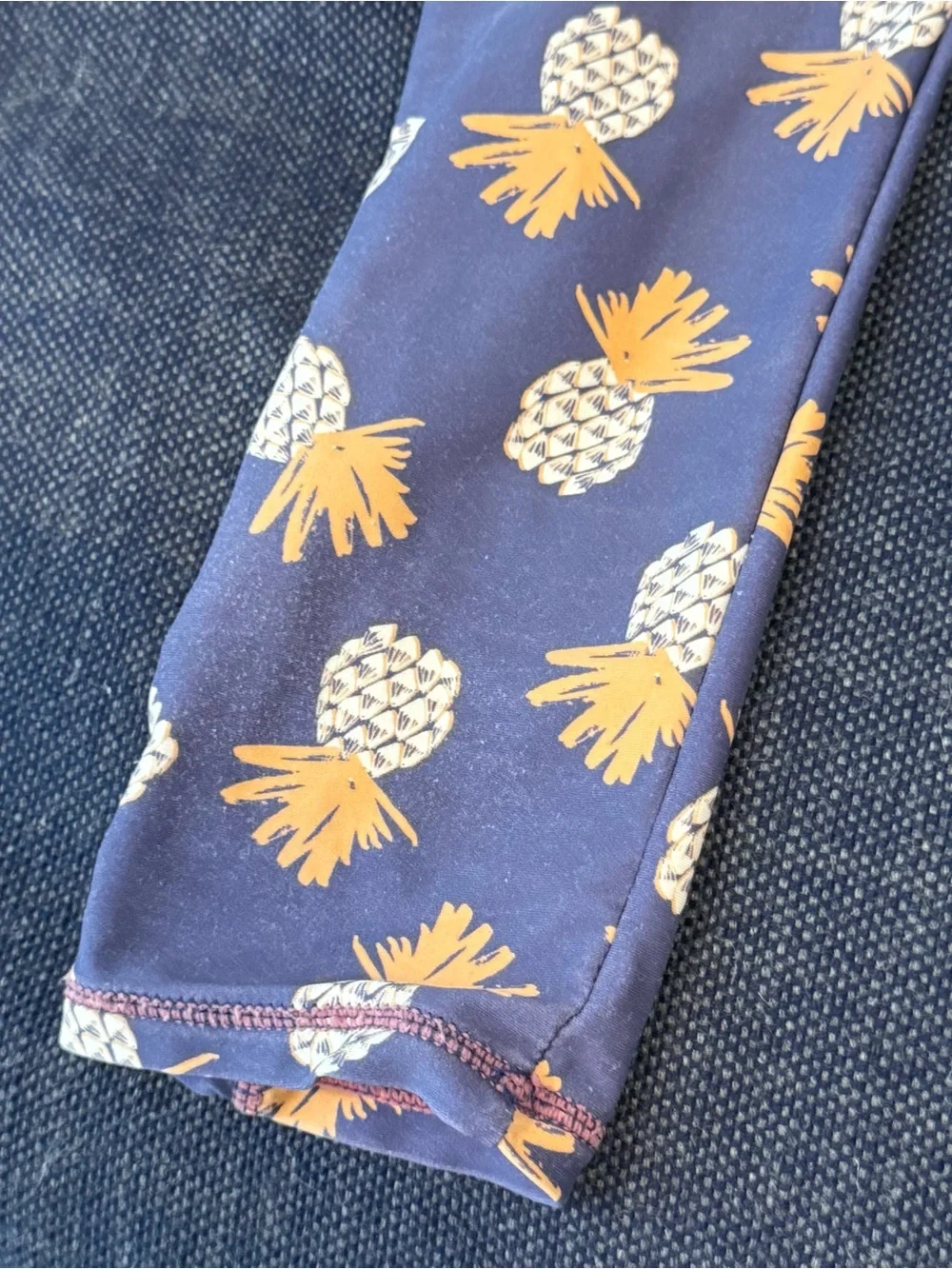 Navy Blue Pineapple Swimzip Full Body Swimsuit Long Sleeve Pants 3T/4T UPF 50